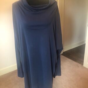 J Jill Sz 4x dark blue draping neckline roomy leisure cozy workwear soft